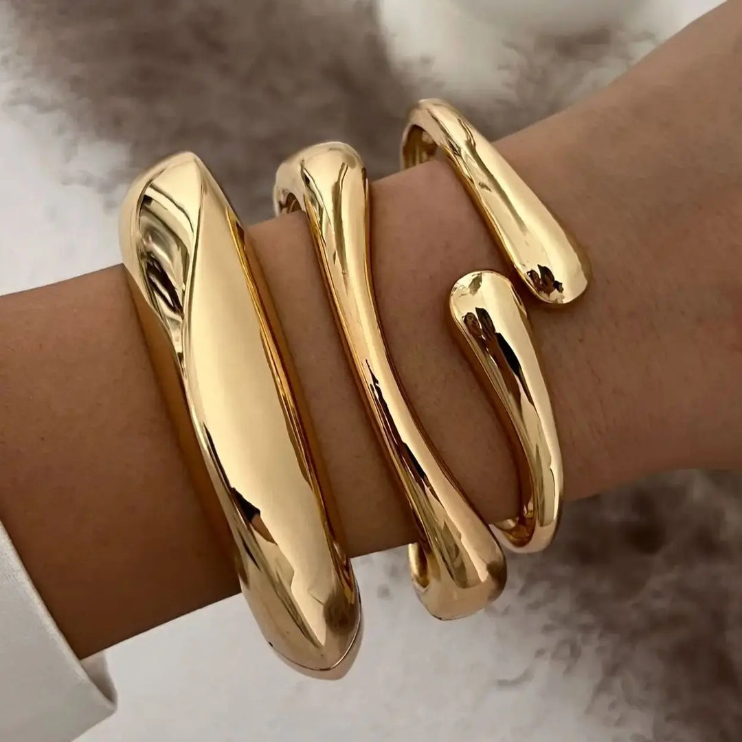 Ciara | Edgy Geometric Metal Cuff Bracelet