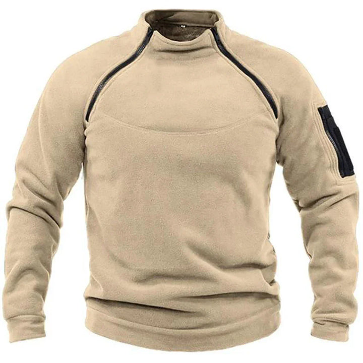 Chester | Tactical Black Sweater with Shoulder Zipper Details
