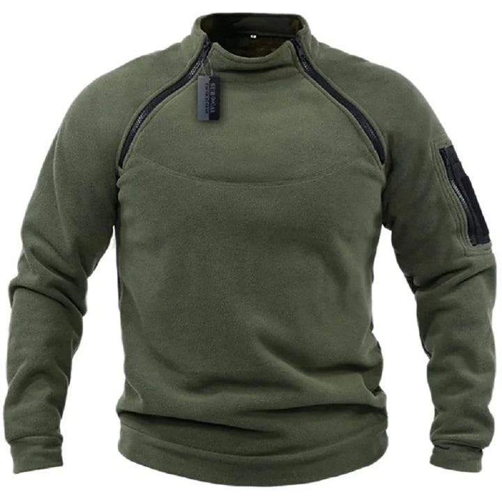 Chester | Tactical Black Sweater with Shoulder Zipper Details